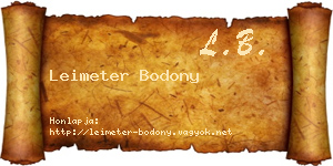 Leimeter Bodony névjegykártya